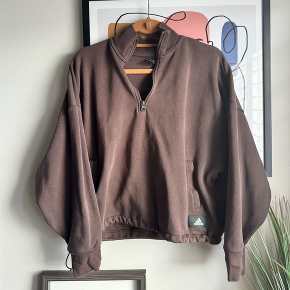 Adidas Chocolate Brown Pullover Sweatshirt - Picture 1 of 5